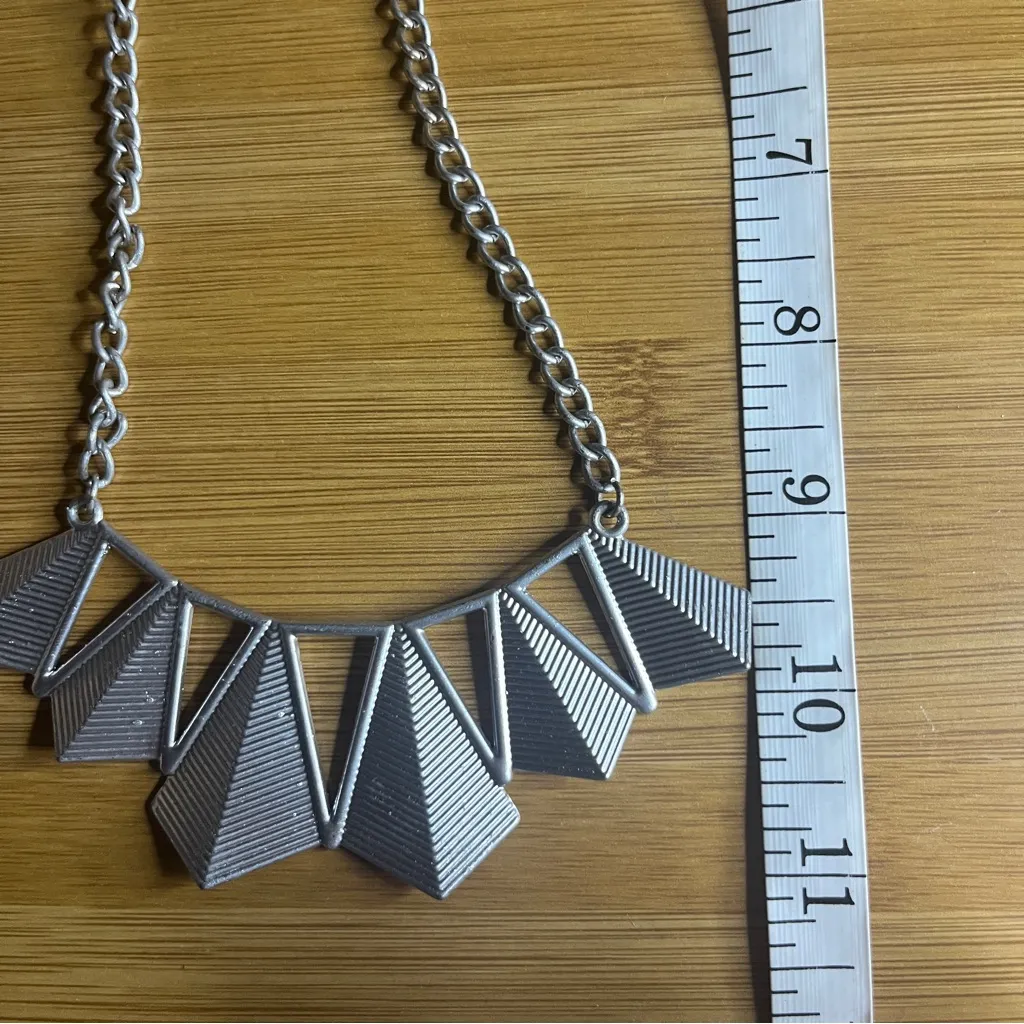 Geometric Silver Necklace - Image 5