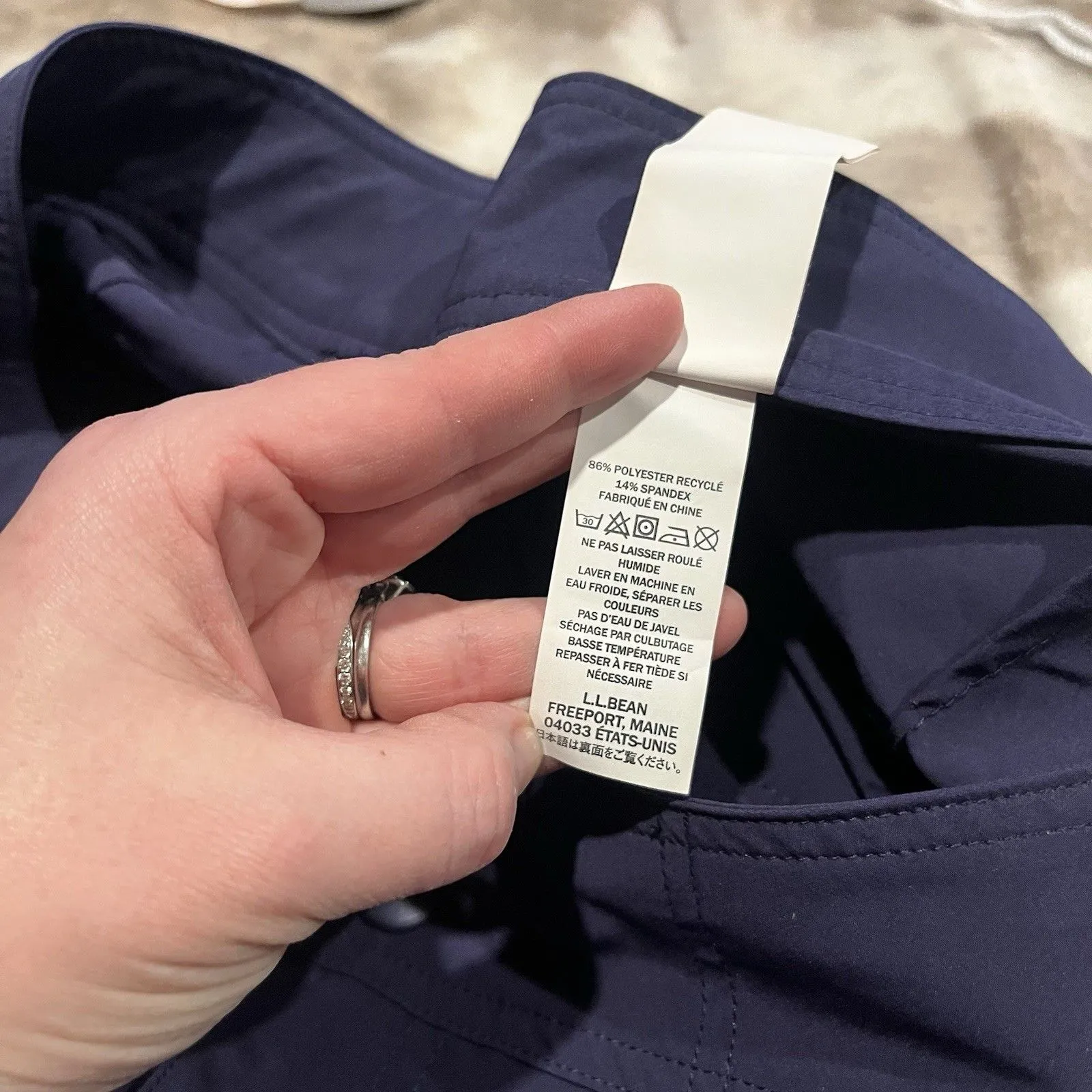 LL Bean Womens Size 12 Nylon Blend Lightweight Hiking Shorts ~Blue~UPF 50+ Blue - Image 8