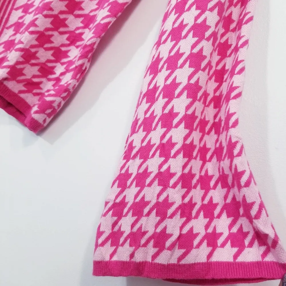 Anthropologie Dolan Striped and Houndstooth Pink Sweater - Image 7