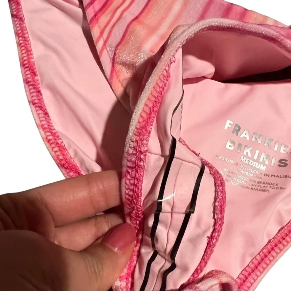 NWT REVOLVE FRANKIE'S BIKINIS Katarina Velvet Cheeky Bikini Bottom Pink Size M - Image 5