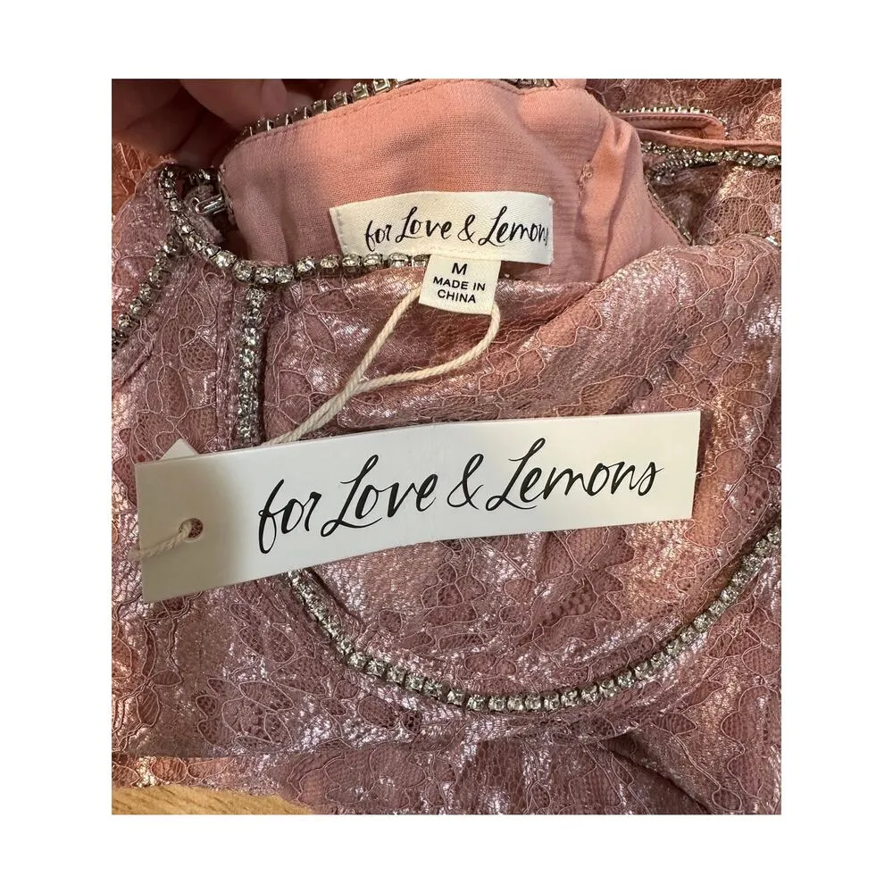 For Love & Lemons Shai Maxi Dress Dusty Pink Size Medium NWT Feminine Romantic - Image 4