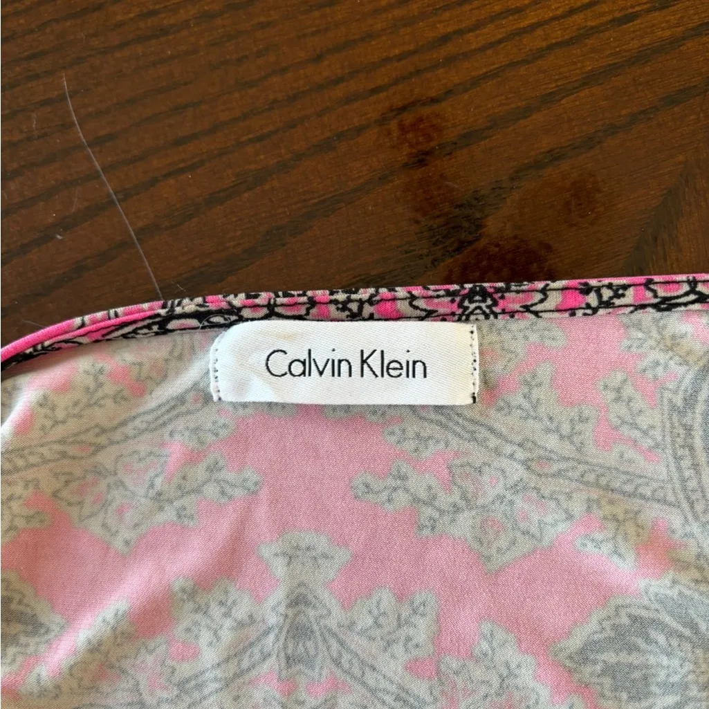 Calvin Klein Pink and Black Paisley Tank Top - Image 3