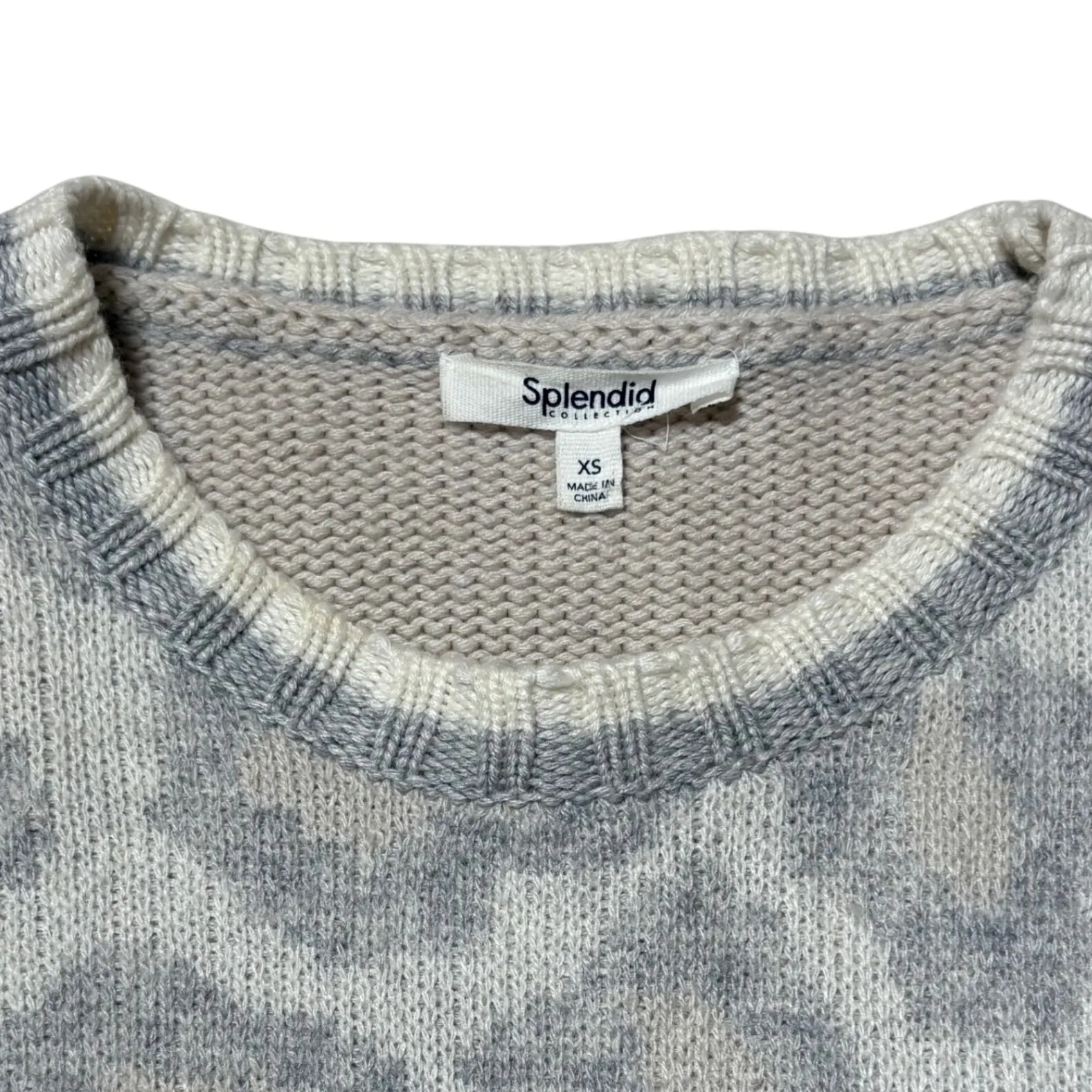 Splendid Mally ColorBlock Toasted leopard Print Sweater Cream Gray Tan Size XS‎ - Image 8