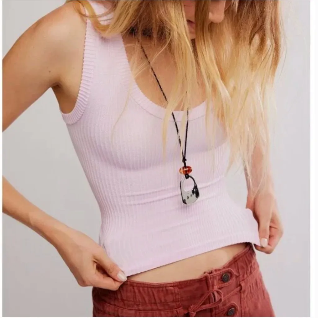 FREE PEOPLE new with tagas Clean Slate Tank / Pink Tulle - M - Image 3