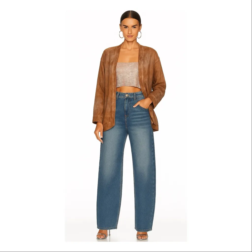 NWT Revolve x Gold Hawk 100% Silk Cardigan Pecan Brown Oversized Size XS - Image 9