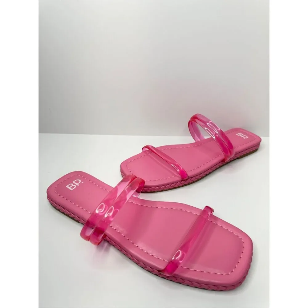 BP Jelly Strap Sandals Womens Size 12 Viola Barbie Pink Braided Slides - Image 5