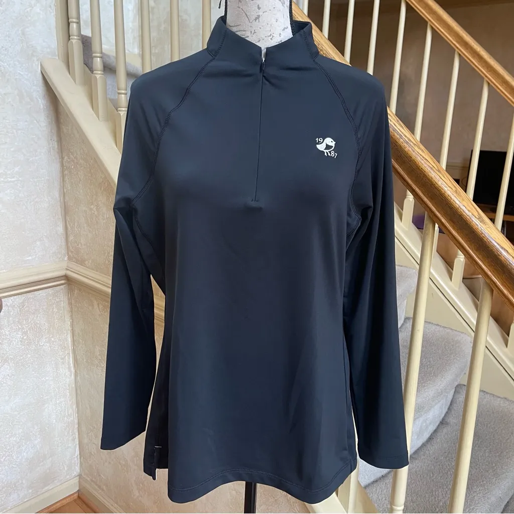 Peter Millar 1987 Quarter Athletic Zip Pullover Black Long Sleeves Sz Large - Image 5