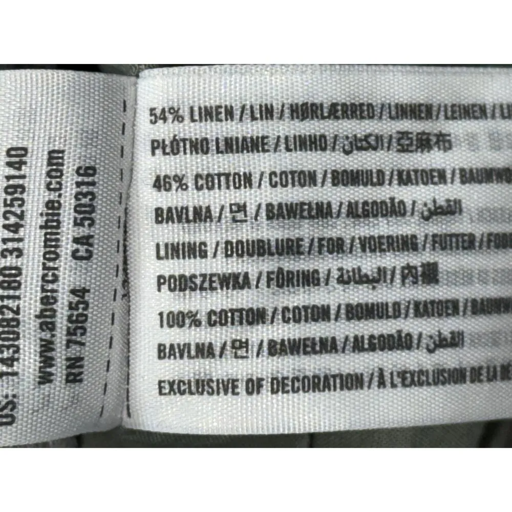 NEW Abercrombie & Fitch Gray Grey Linen Cotton Wrap Mini Skirt Womens Size XL - Image 4