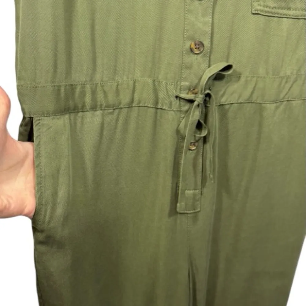 NWT Gap Short Sleeve Button Up Army Jacket Green Jumpsuit‎ 4 - Image 11