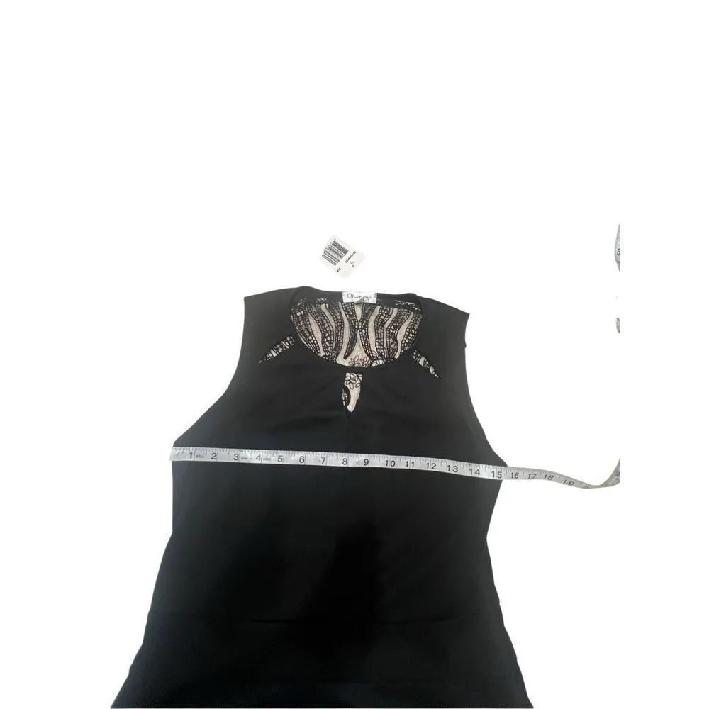 Olsenboye Knit Sleeveless Black Peek a boo Back Dress Sz 9 NWT - Image 5