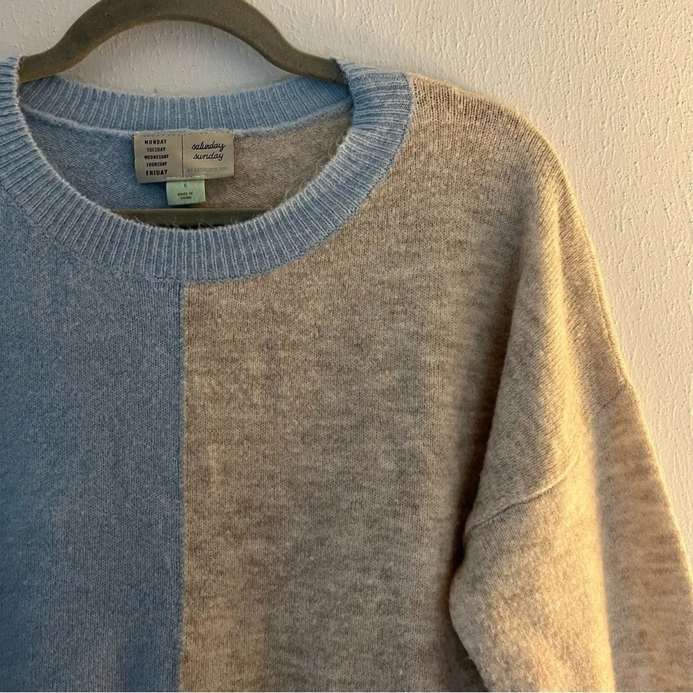 Anthropologie Sweater Saturday/Sunday Lea Colorblocked Knit Lounge TOP Sz S GUC - Image 5