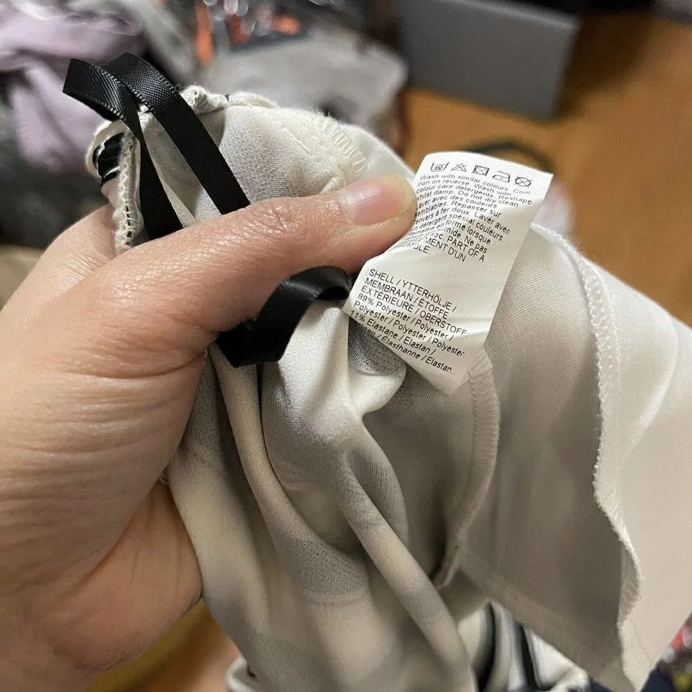 River Island Black stripe tie waist tapered trousers size US 14 - Image 7