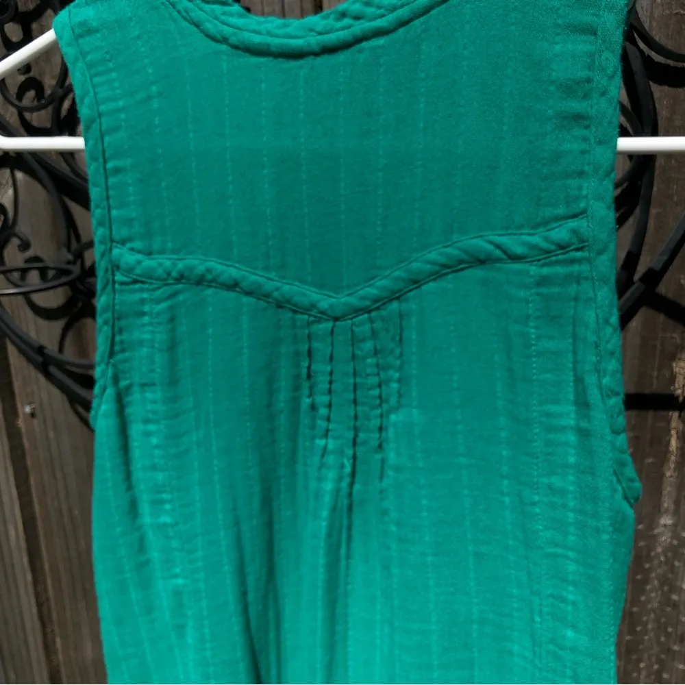 Sundance S Green Cotton Dress Coverup Ruffle neckline - Image 7