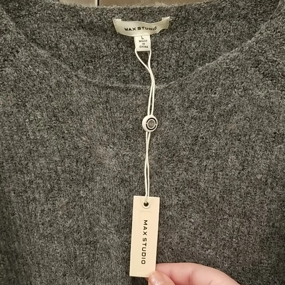 💕MAX STUDIO💕 Cable Knit Pullover Sweater ~ Gray - Image 12