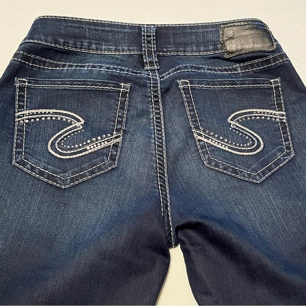 Silver Jeans Co. Suki Mid Rise Womens Size 28 / 31 Blue Dark Wash Denim Jean‎ - Image 9