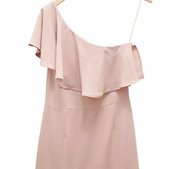 Dress The Population Raquel One Shoulder Dress Blush Pink Women’s Size Large - Image 5