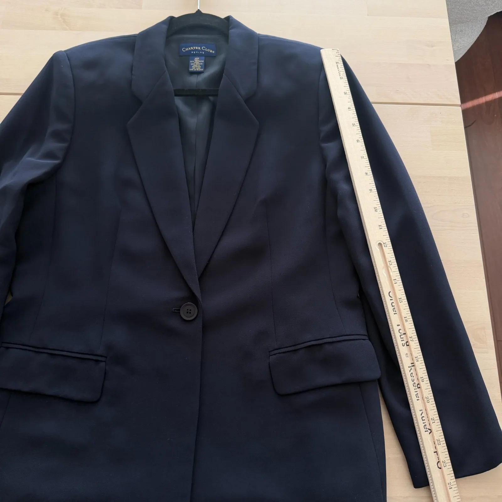 Vintage Pant Suit Womens Small Petite Navy Minimalist Career Quiet Luxury Office Green Size undefined - Image 13