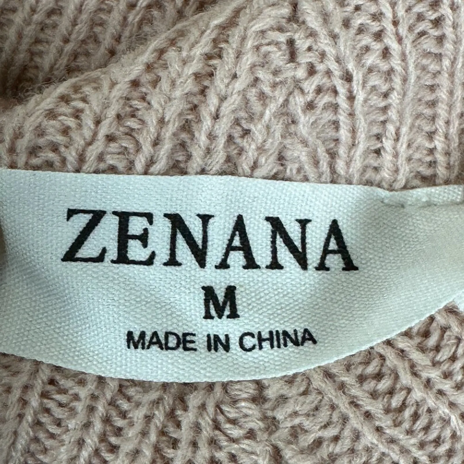 Zenana Sweater Womens M Beige V-Neck Chunky Knit Slouchy Oversized Cozy Neutral - Image 4