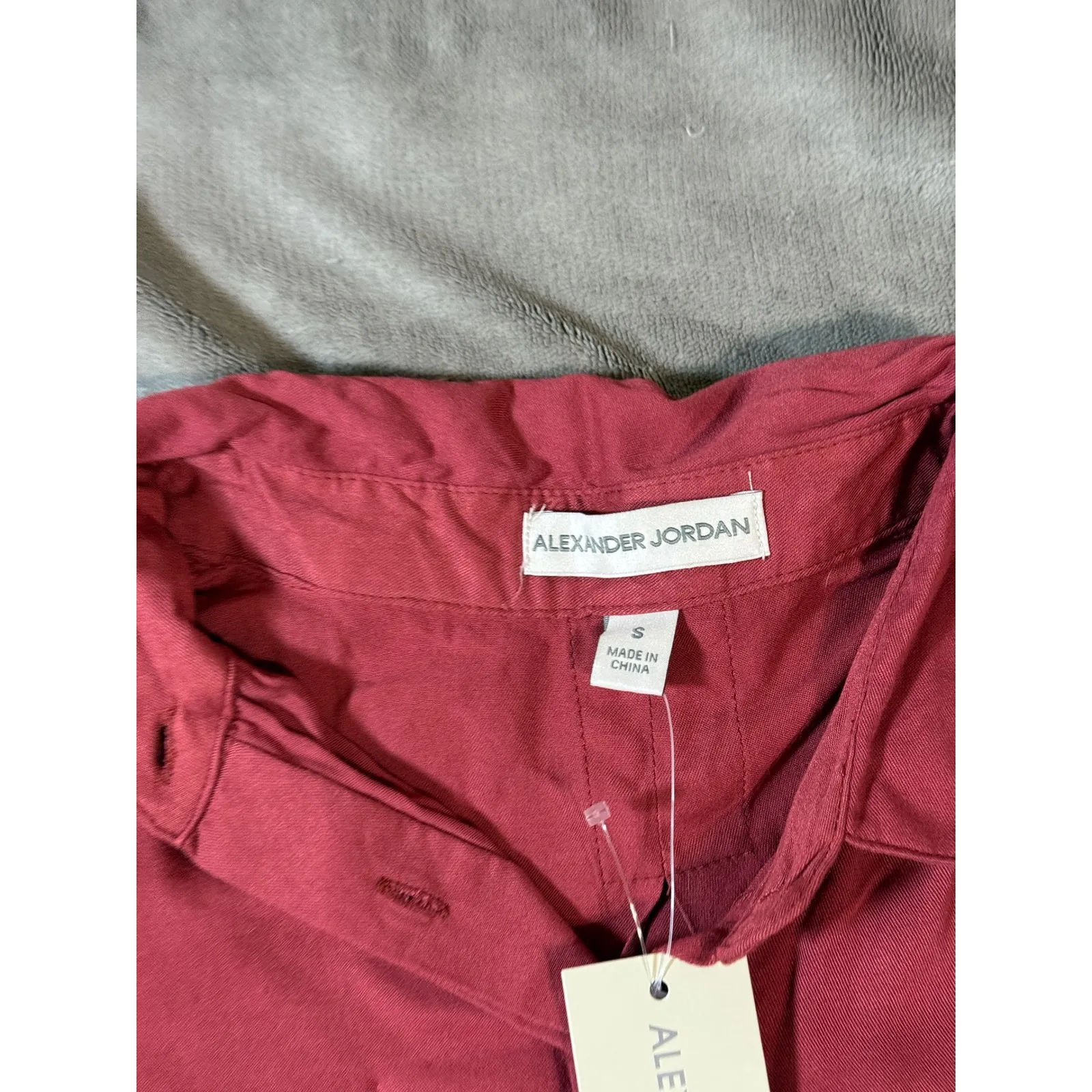 NWT Alexander Jordan Size Small Button Down Shirt Formal Mauve Dusty Red - Image 2