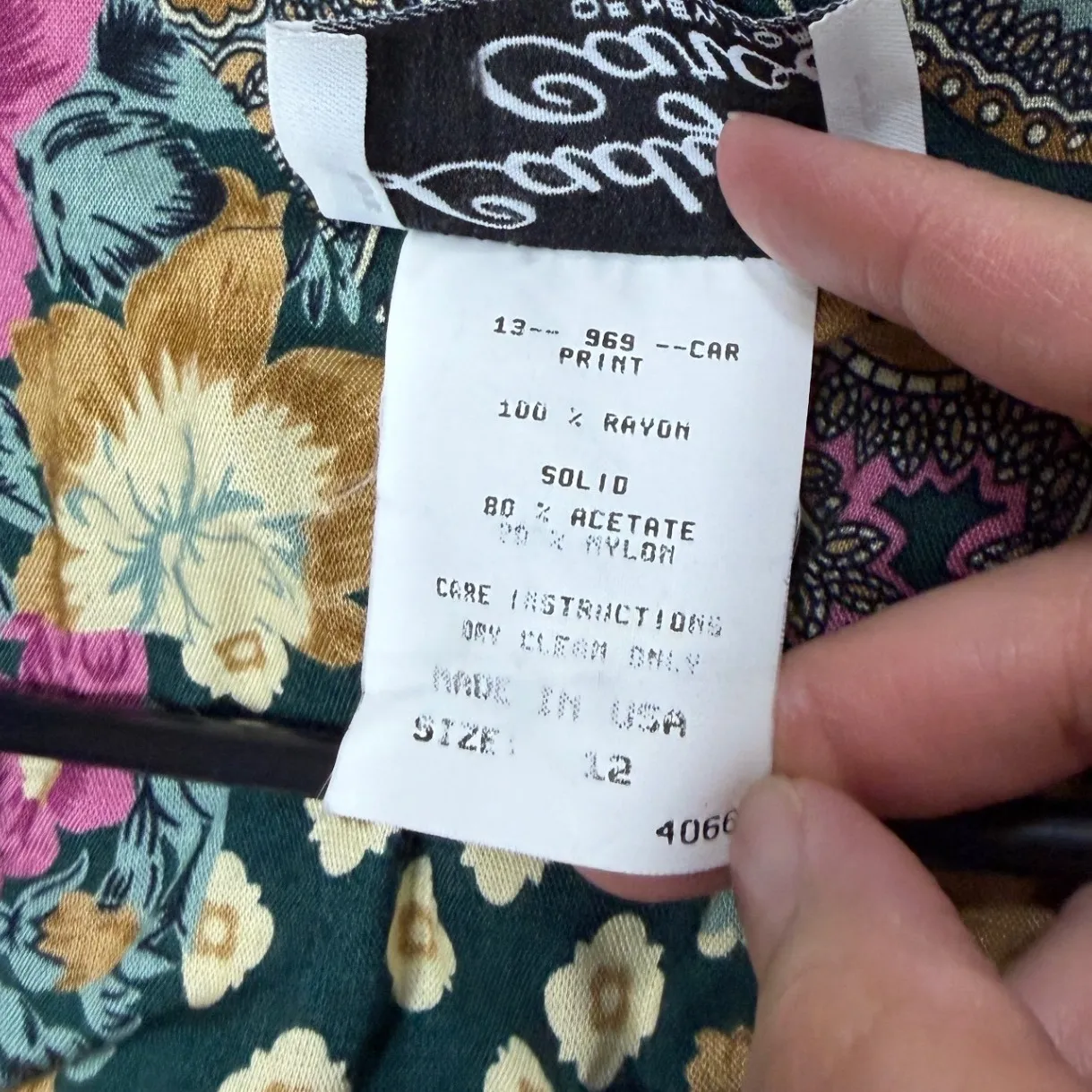 Lady Carol Of New York Patchwork Floral Paisley Kimono Cardigan Duster Size 12 Green - Image 5