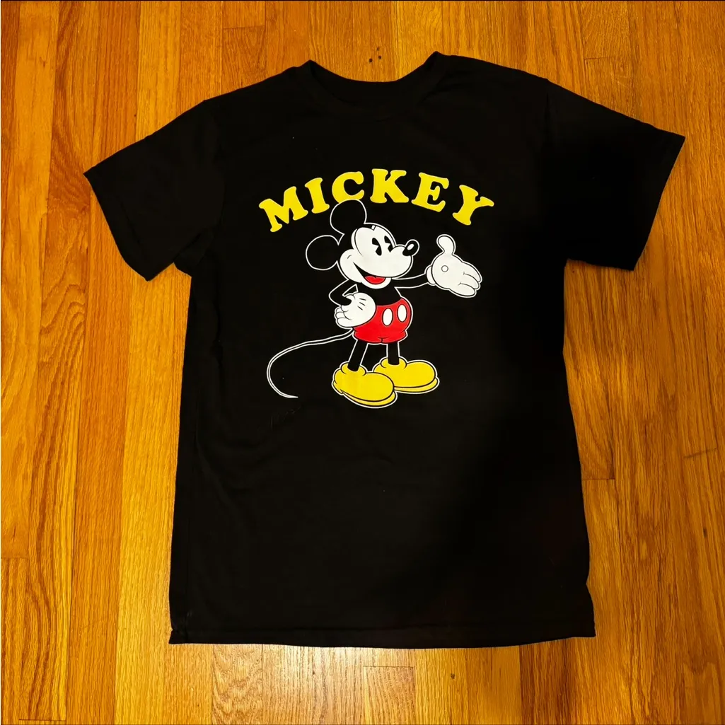 Disney Mickey Mouse Short Sleeve Shirt Black Large - Image 2