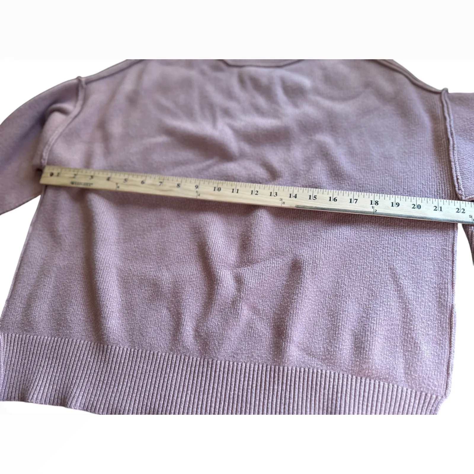 Zesica Mock Neck Dropped Shoulder Knit Sweater Pullover Mauve Taupe Size S Tan - Image 5