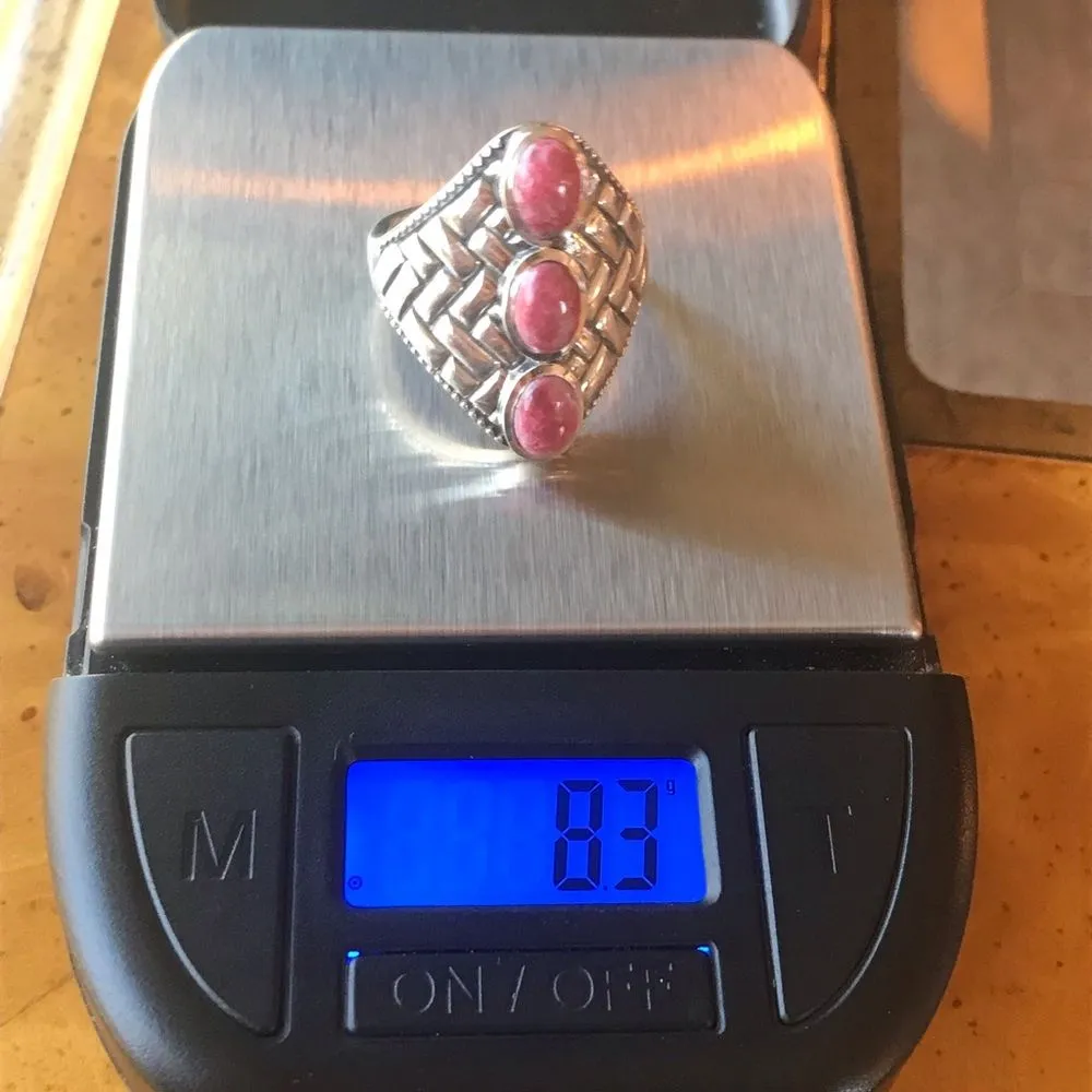 Norwegian Thulite Sterling Silver Ring Size 8 - Image 8