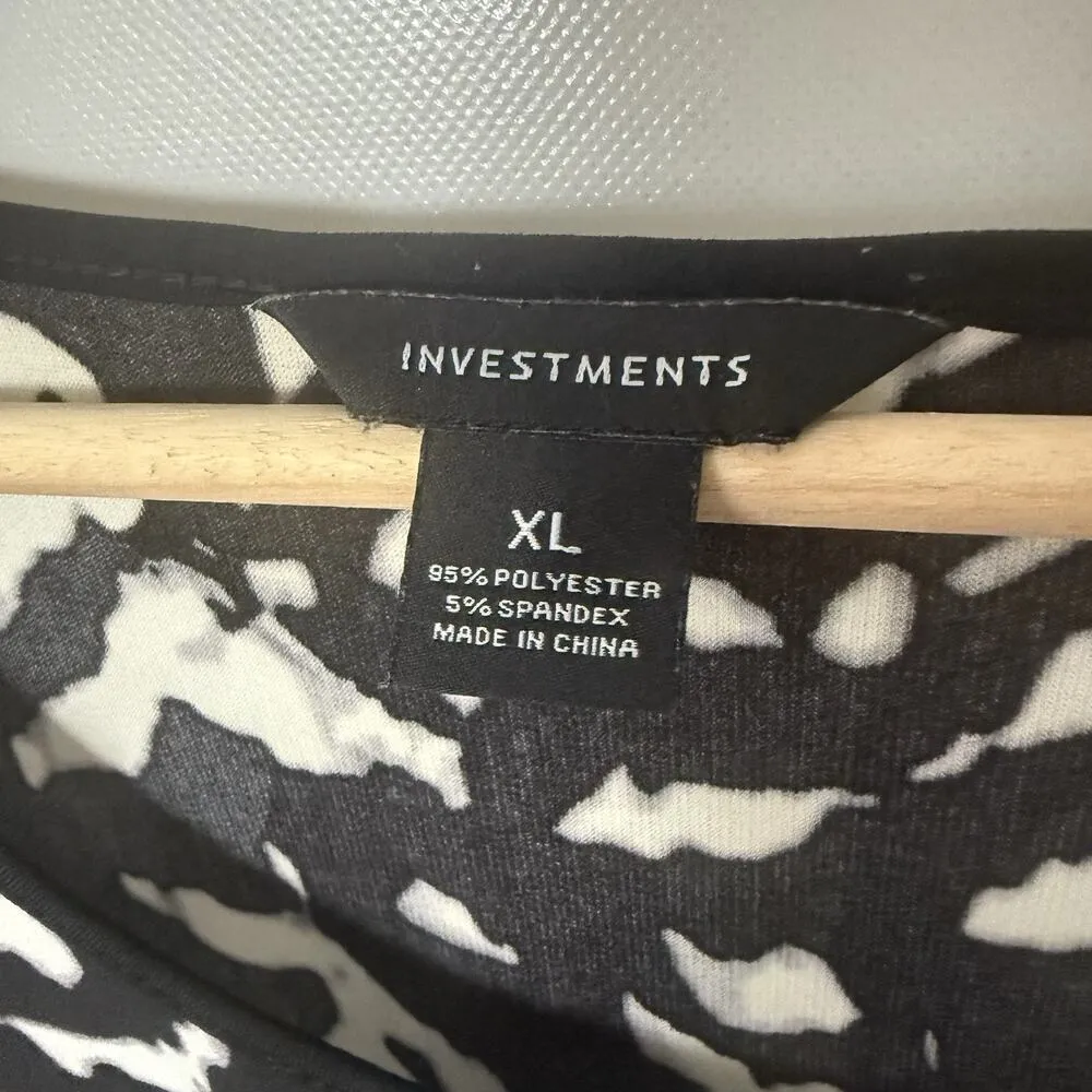 Investments Top Womens XL Animal Print Art To Wear Casual Asymmetrical Tunic - Image 3