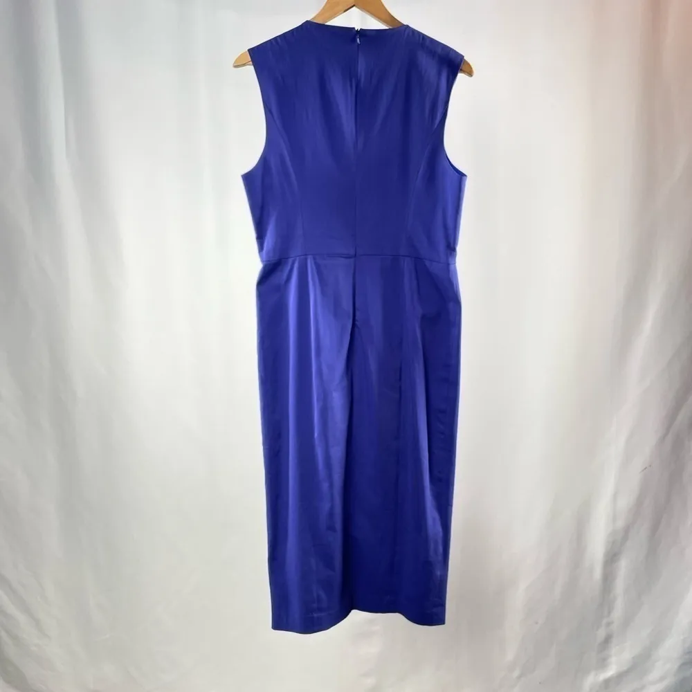 Pure Navy Sleeveless Midi‎ Sheath Dress in Royal Blue Size 10 - Image 4