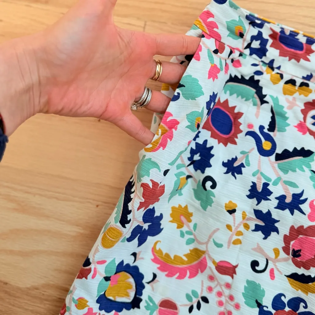 Boden Terreza Paisley Floral Pencil Skirt Women's Multicolor Size 12P White - Image 4