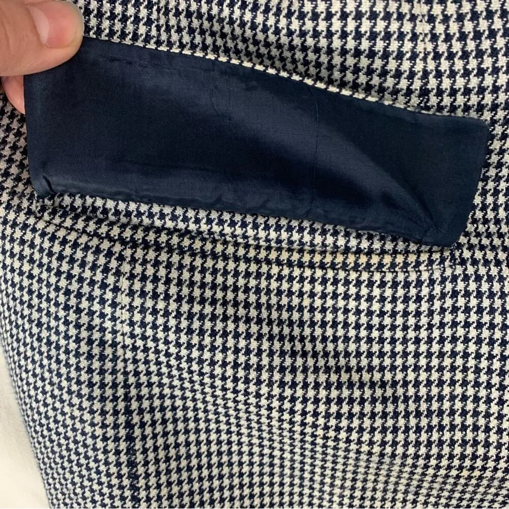 Pendleton womens 14 16 two piece suit skirt set houndstooth navy white show blaz - Image 7