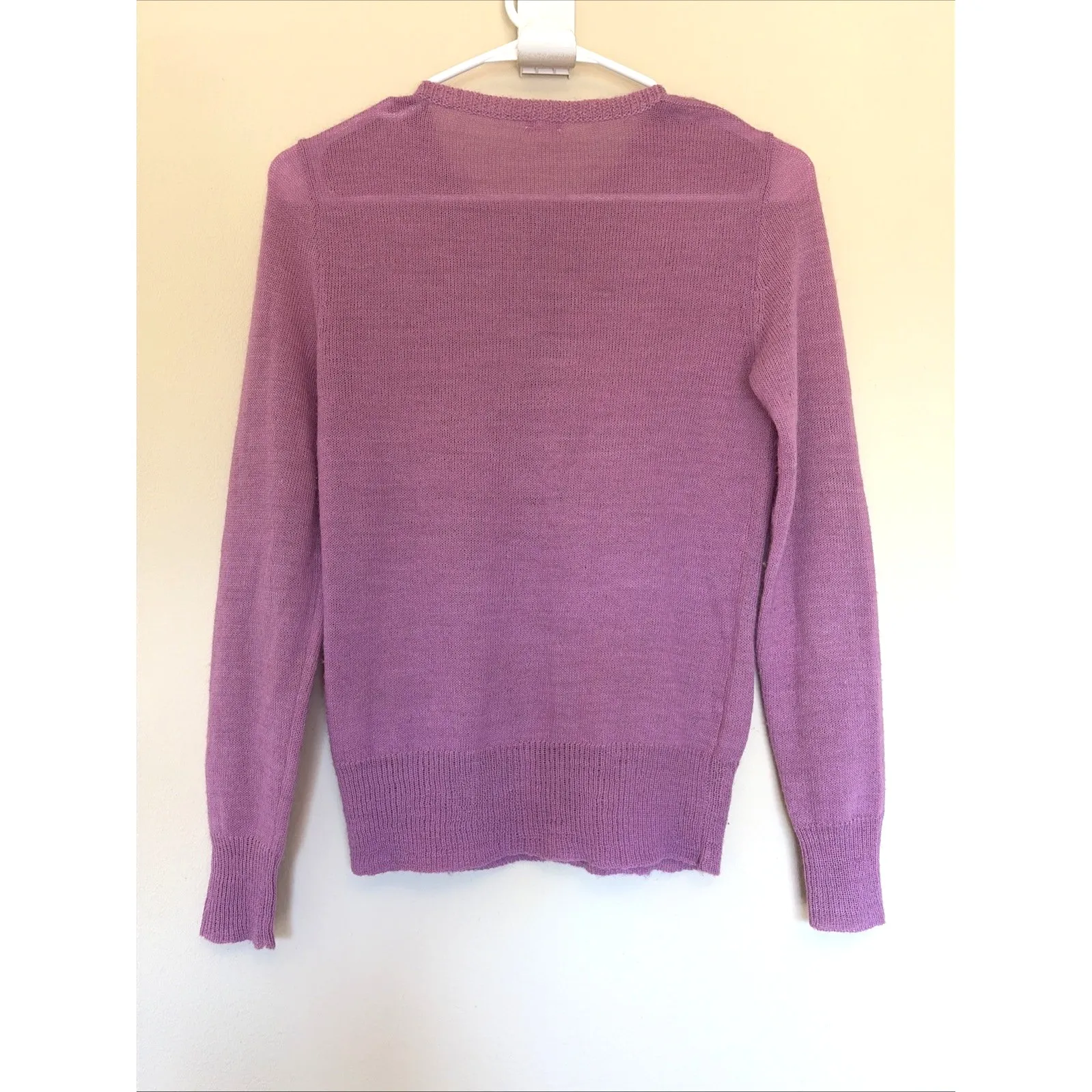 J Crew Acrylic/Alpaca/Wool Blend Bling Button Front Cardigan Sweater Women Small Purple - Image 9