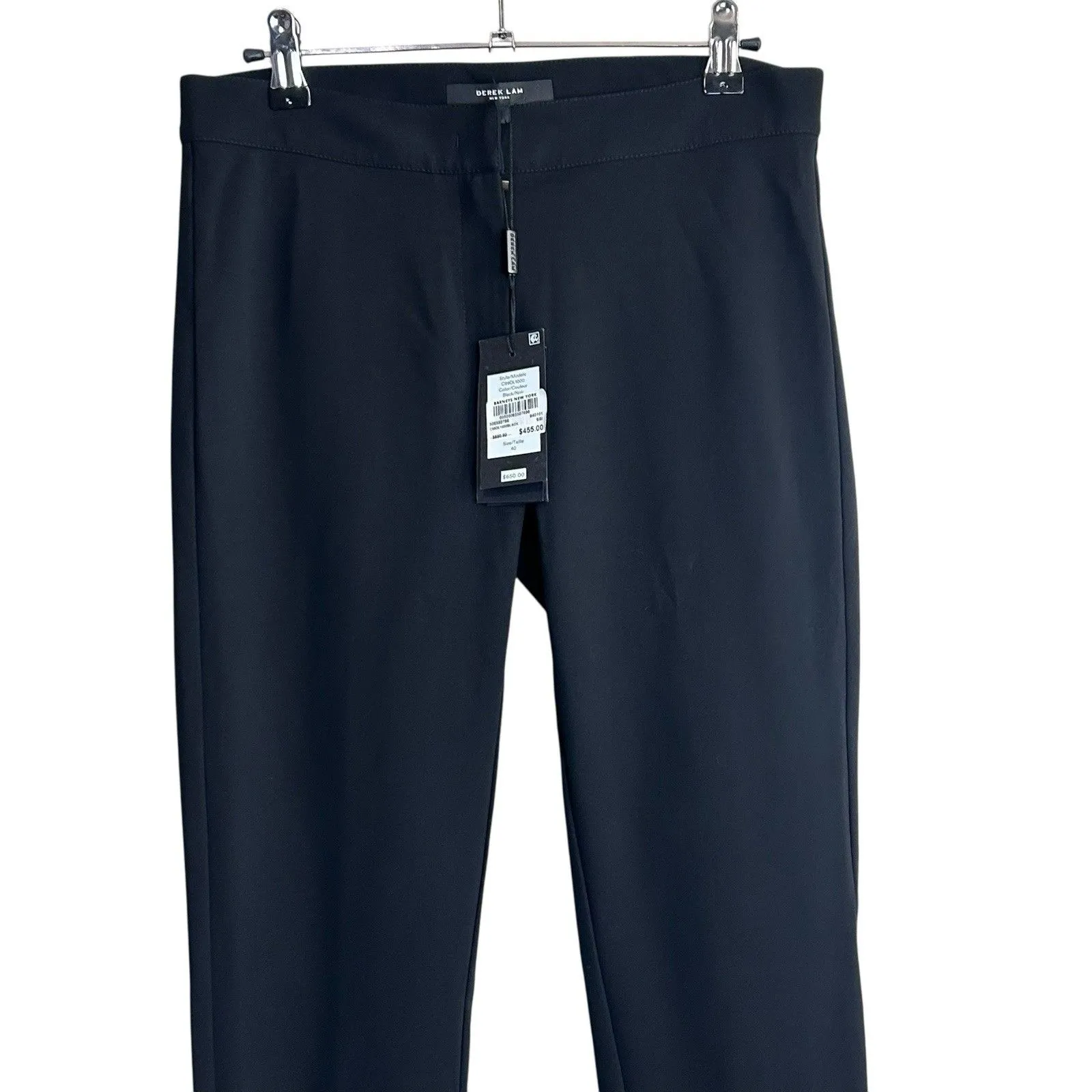 Derek Lam Women’s Black Slim Straight Pants Size 40 (US 4) Stretch Minimalist - Image 3