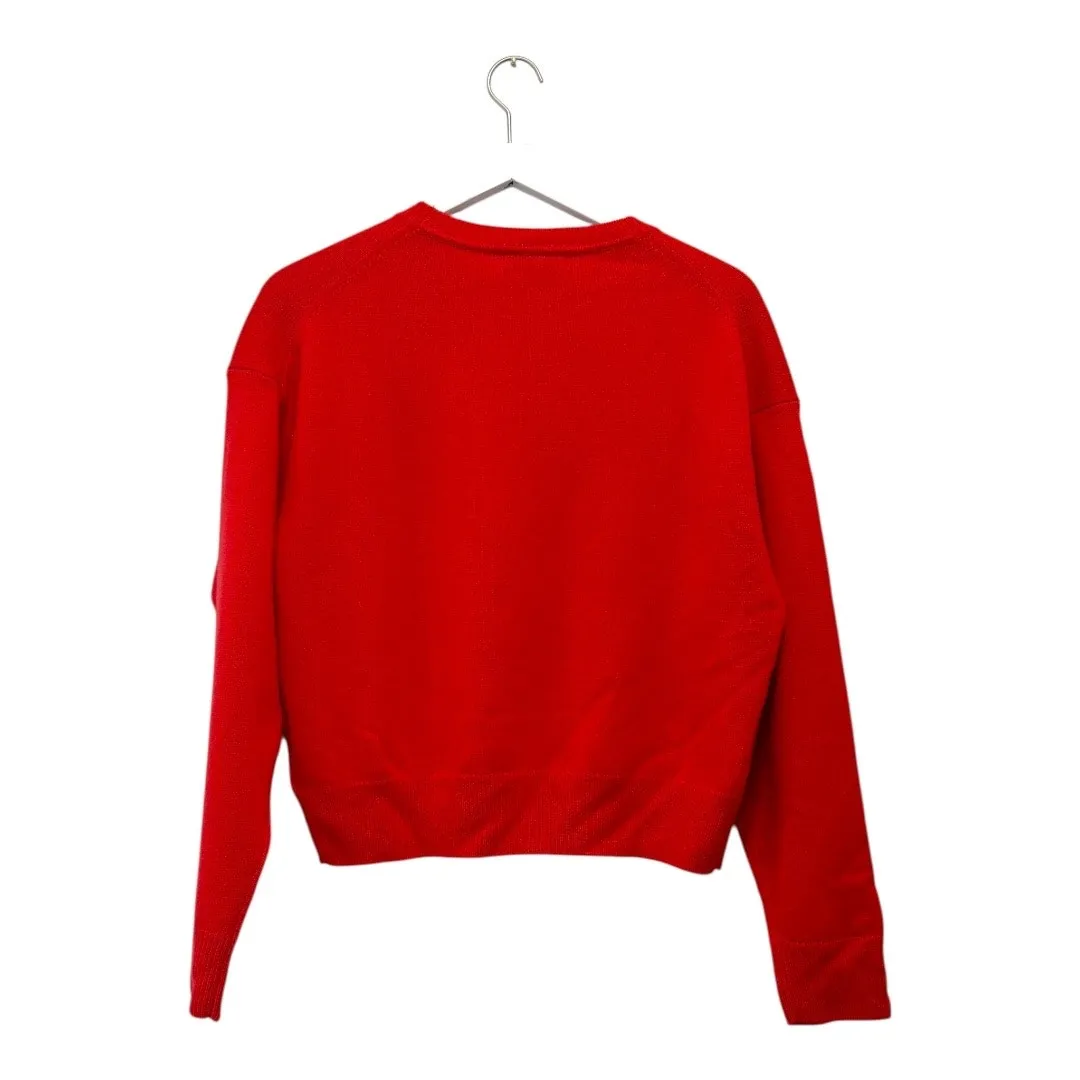 Athleta Alpine Crewneck Sweater Red Easy Care Knit Pullover Size Small - Image 8