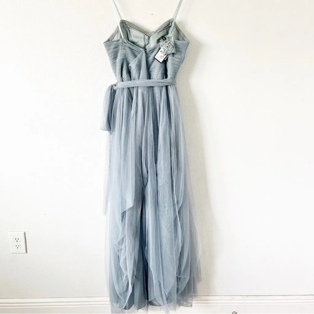 Adrianna Papell Strapless Tulle Convertible Gown in Slate Blue - Image 6