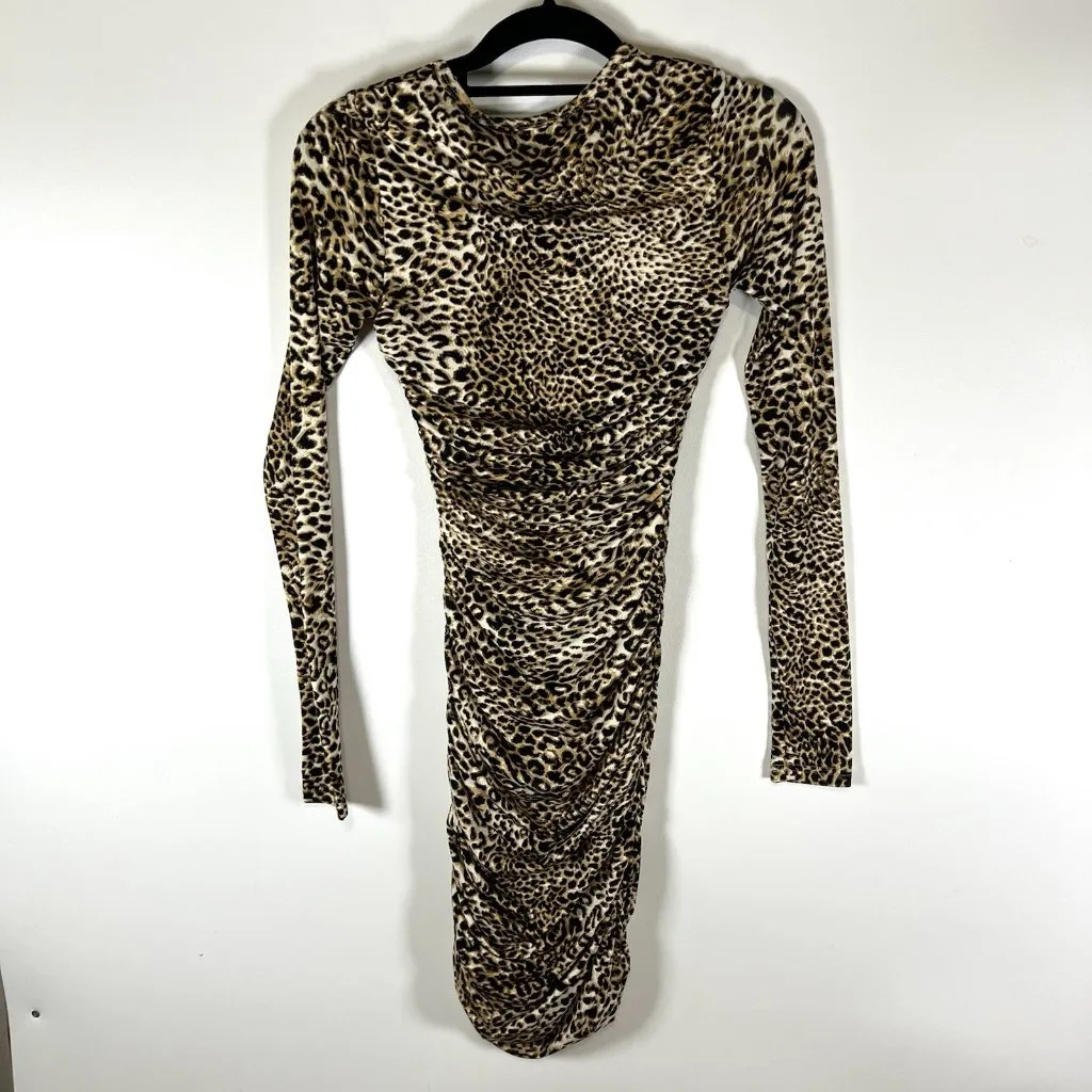 SNDYS‎ x Revolve Skin Leopard Bodycon Maxi Dress Size XS Sexy Designer Going Out Brown - Image 6