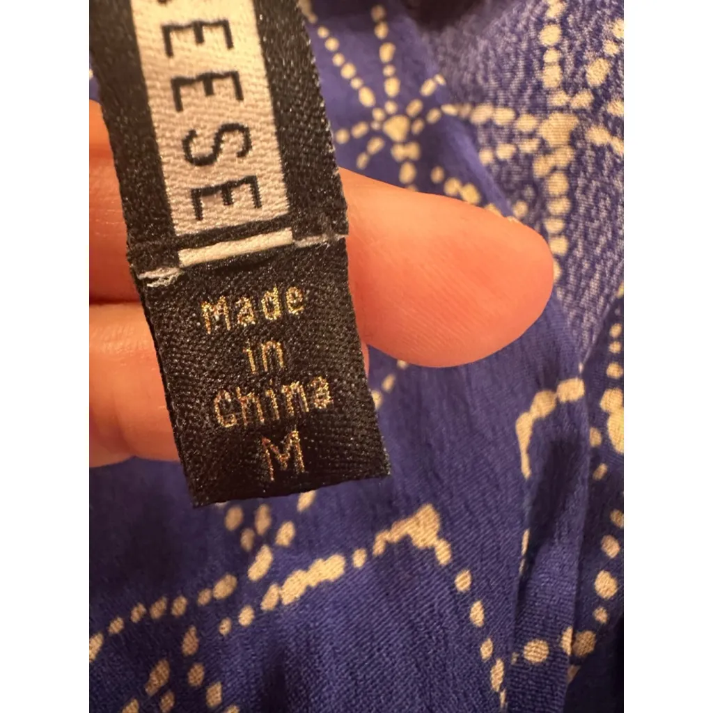 Women's Plenty by Tracy Reese Blue White Long Sleeve Dress M Size M - Image 6