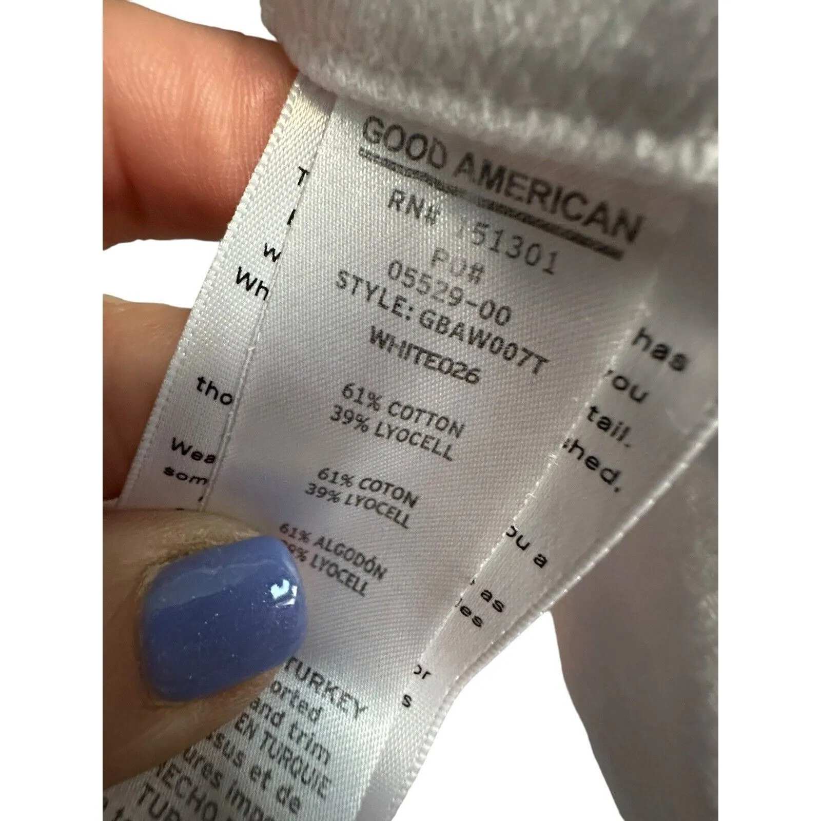 NWT Good American Size 10 White Good Boy Button Fly Cropped Jeans Altered #J9-5‎ - Image 7