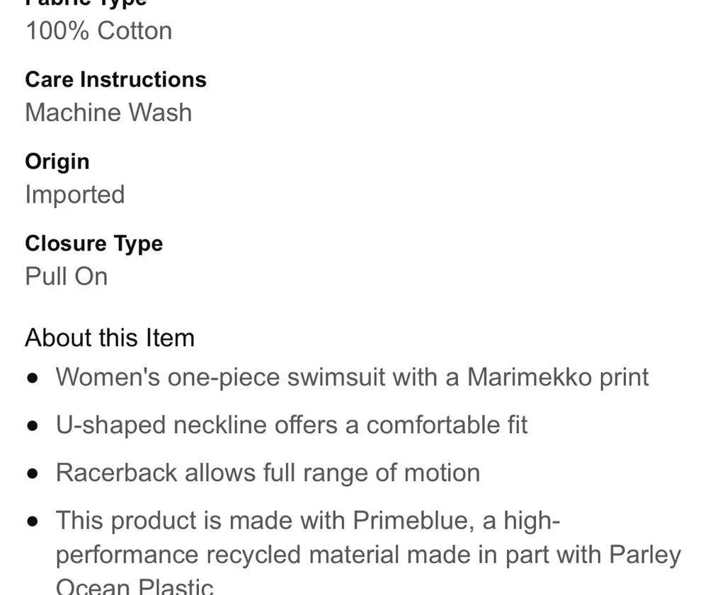 Adidas Marimekko Red Magenta Swimwear One Piece Swimsuit Size 2 - Image 10