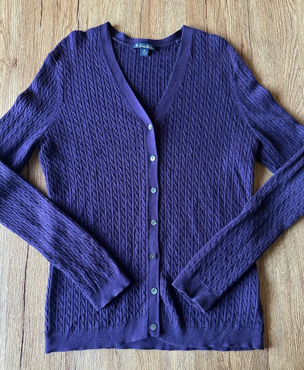 Brooks Brothers Cashmere & Silk Blend Cardigan Sweater Size M - Image 1