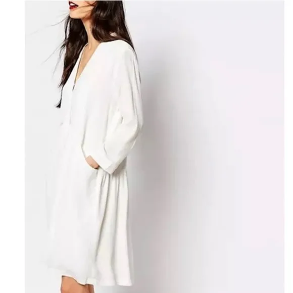 Just Female | Lola Drop Waist Mini Dress White XS - Image 6