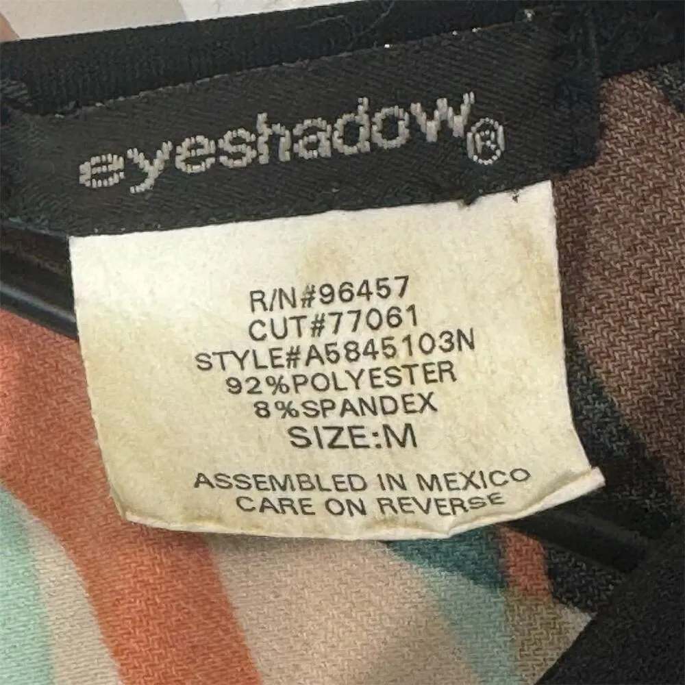 Eyeshadow Retro Mod Tunic Top M Sleeveless Keyhole Back 70s Geometric Print Y2K - Image 7