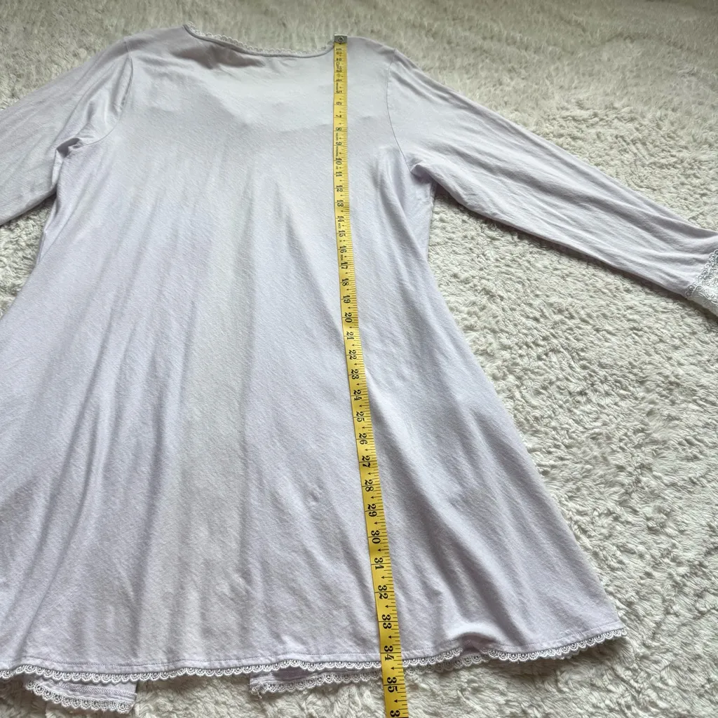 Eileen West Cotton Modal Open Front Robe L Lilac Lace Tradwife Cottage Rustic Purple Size L - Image 11