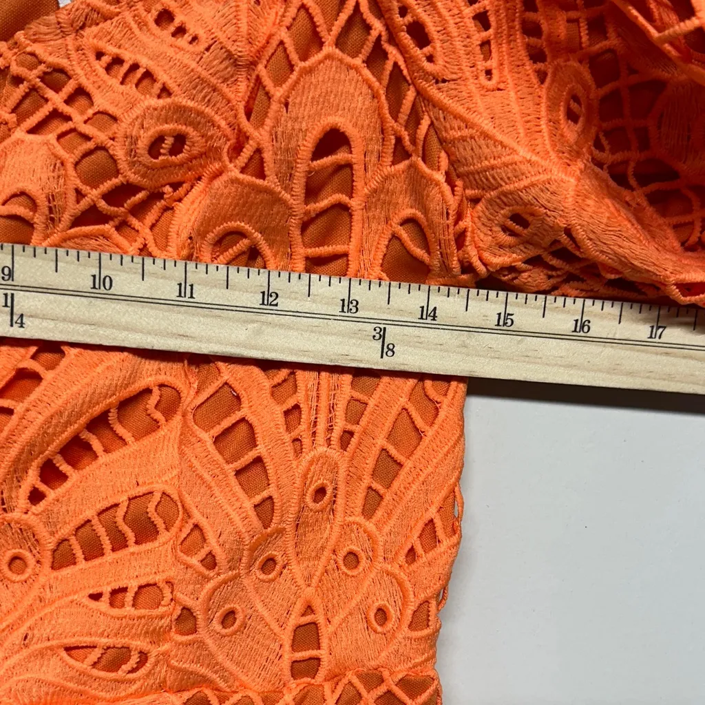 Flying Tomato Lifetime Celebration Vibrant Orange Crochet Dress - Image 10