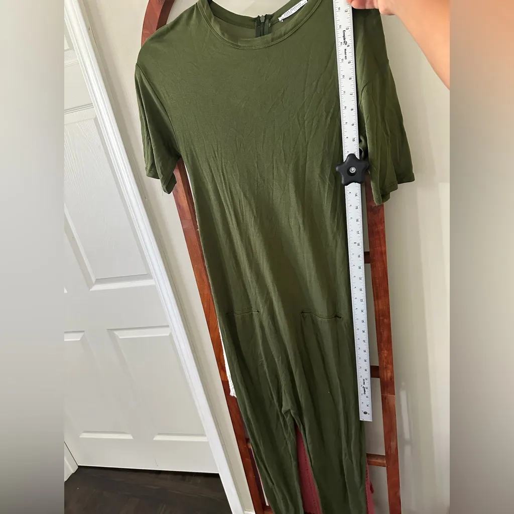 Zara Short Sleeve Jumpsuit Olive Green Size Small - Image 4