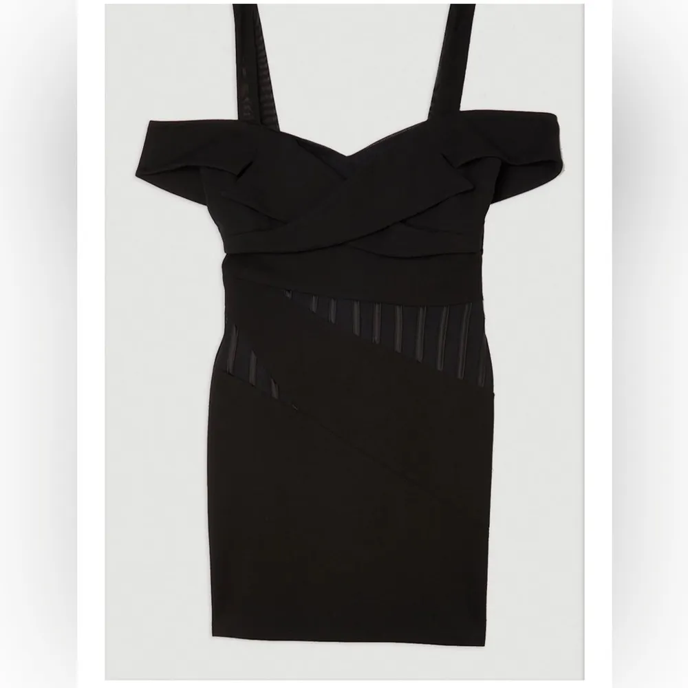 Ponte And Power Mesh Jersey Mini Dress - Image 4