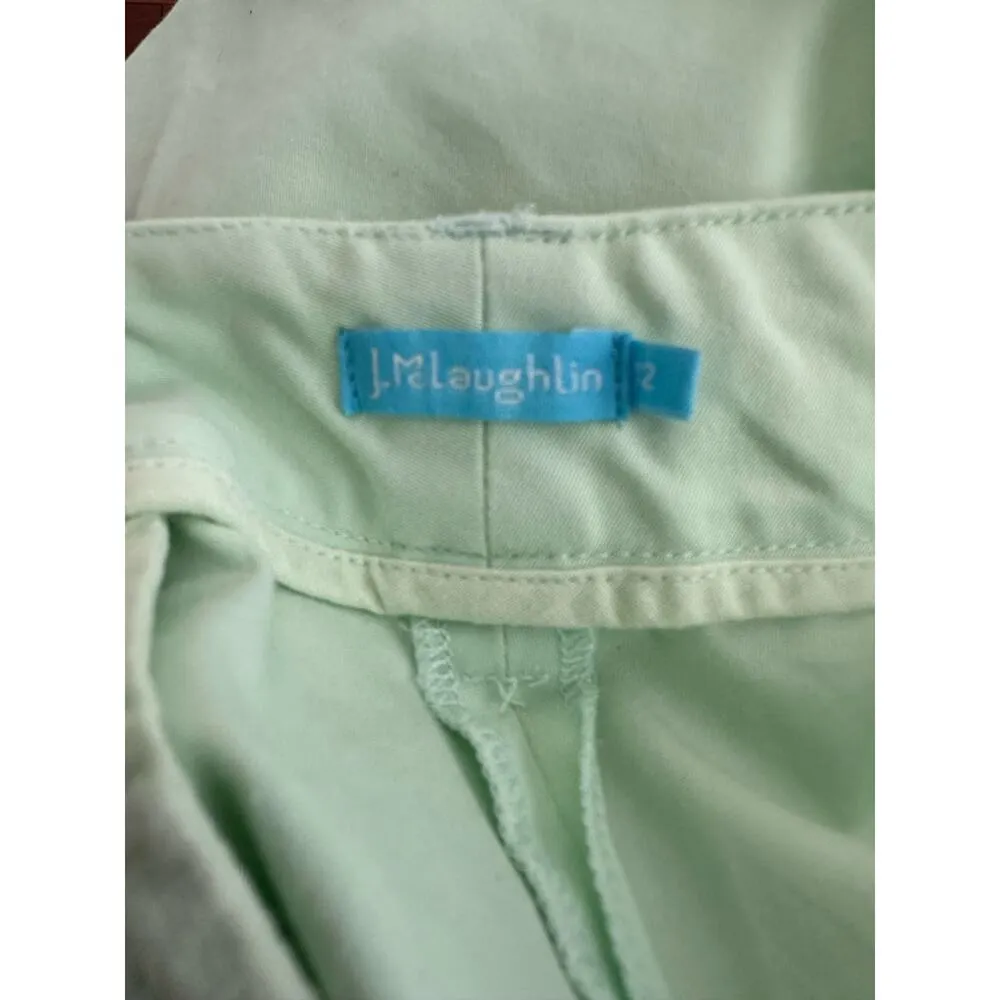 NEW J. McLaughlin Mint Green Shorts Scalloped Flat Front Pockets Preppy Vacation - Image 3