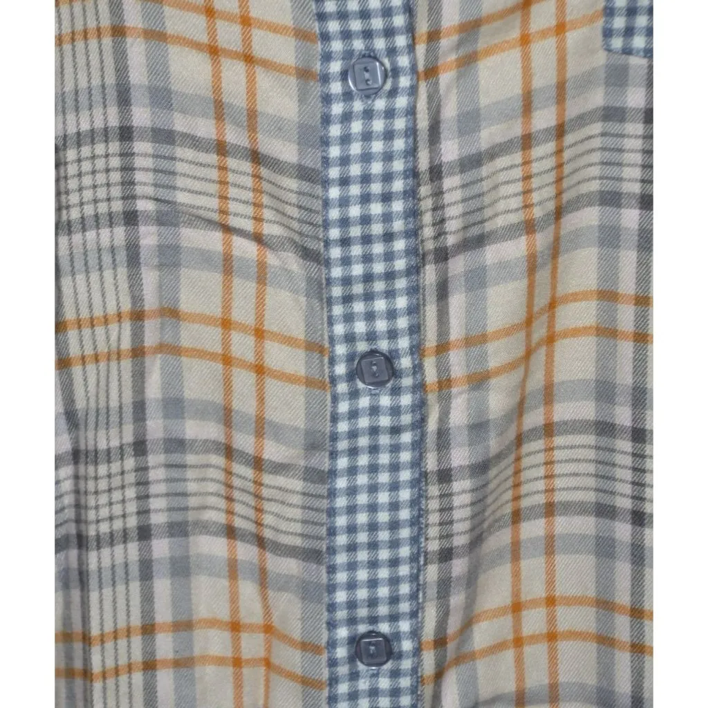 NWT Roudelain Womens XL Long Sleeve Flannel Sleep Shirt Nightgown Plaid Gingham Blue - Image 4