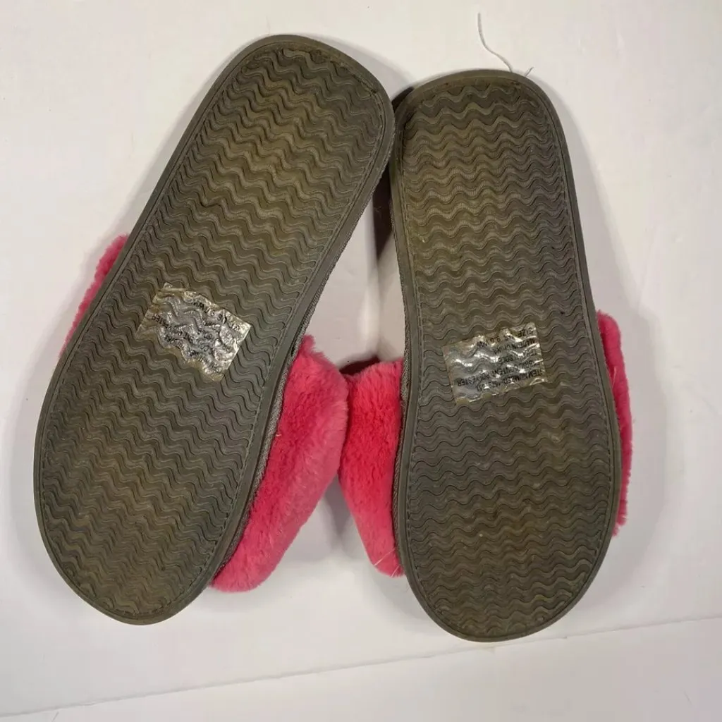 TORRID Hot Pink Fuzzy Slippers Women’s Size 9.5 WW Slip On - Image 5