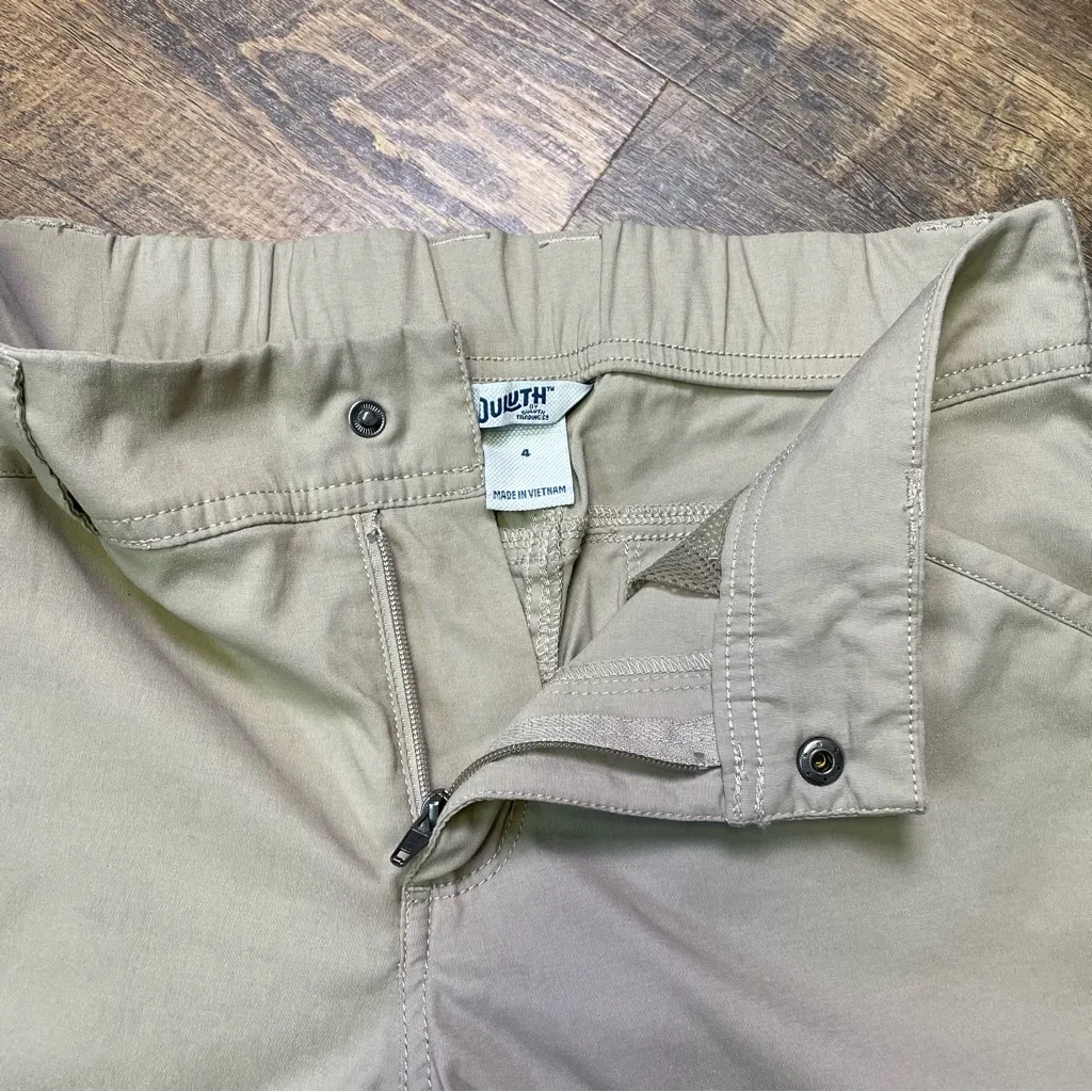 Duluth Trading Co Dry on the Fly Capris Khaki Beige Womens Size 4 Nylon Stretch Tan - Image 8
